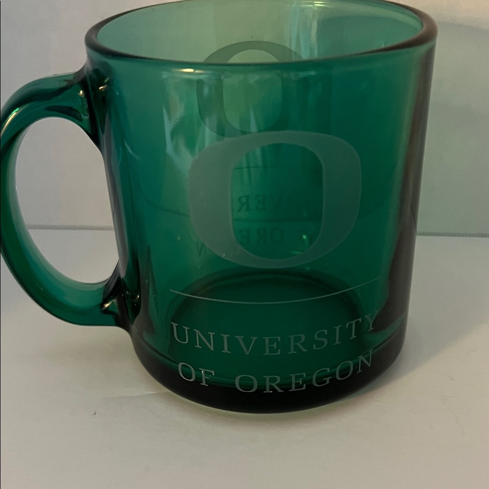 University of Oregon‎ Green Glass Mug